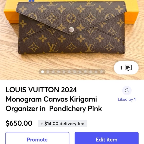 LOUIS VUITTON 2024 Monogram Canvas Kirigami Organizer in Pondichery Pink - Picture 2 of 16